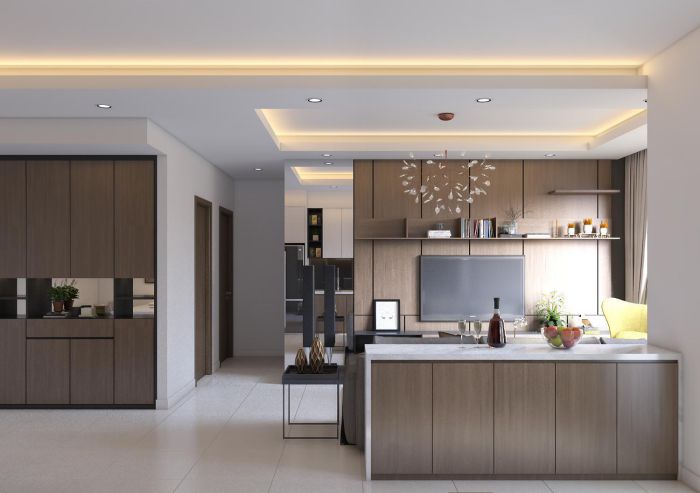 Mẫu thiết kế nội thất phong cách hiện đại phòng bếp